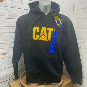 CAT Caterpillar Heavy Machinery Equipment Logo Hoodie Sweatshirt Pullover LARGE